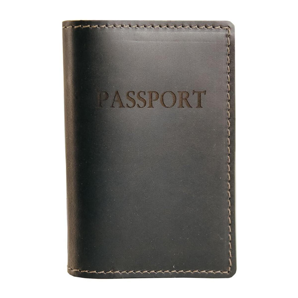 Black Leather Passport Holder