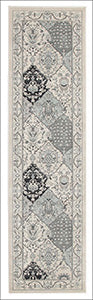 Persian Panel Transitional Design Rug Blue Navy Bone