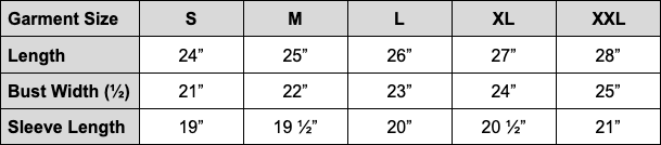 Clavel blue/white fit chart