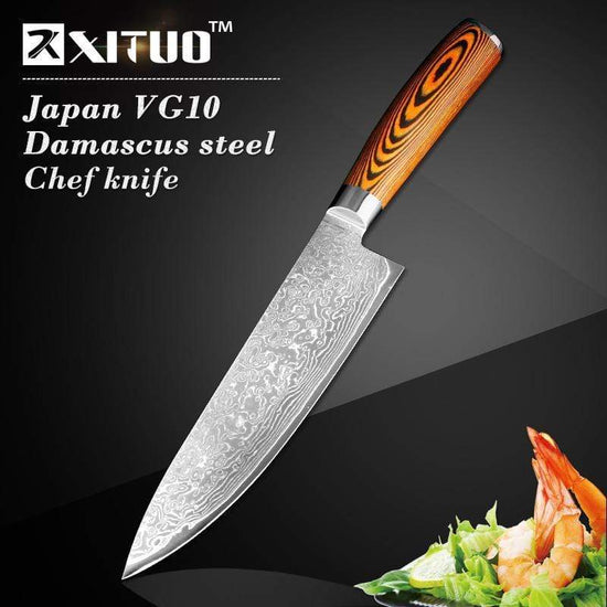 oFuun Cuchillo Japones Damasco, 18cm Cuchillo de Santoku Profesionales, Cuchillos  Cocina VG10 de Acero de alto Carbono, Mango de Palo de Rosa y Caja de  Regalo : : Hogar y cocina