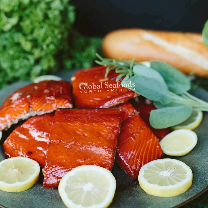 Premium Photo  Fish, trout, chum salmon, humpback, a piece baked, grilled,  with a slice of lemon and lettuce