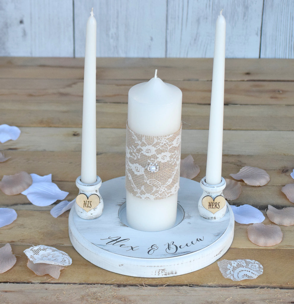 rustic unity candle