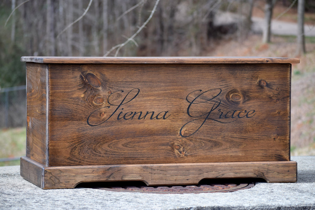 large wooden toy chest