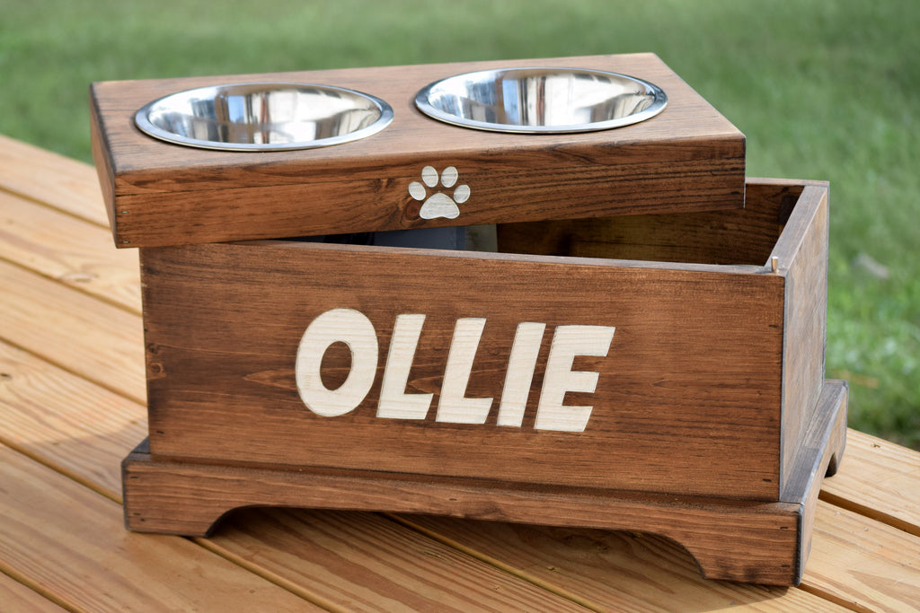 raised dog feeder with drawer