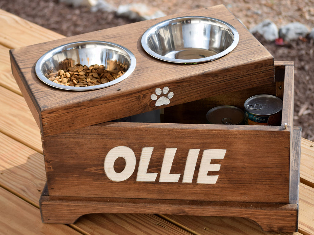 dog bowl with storage