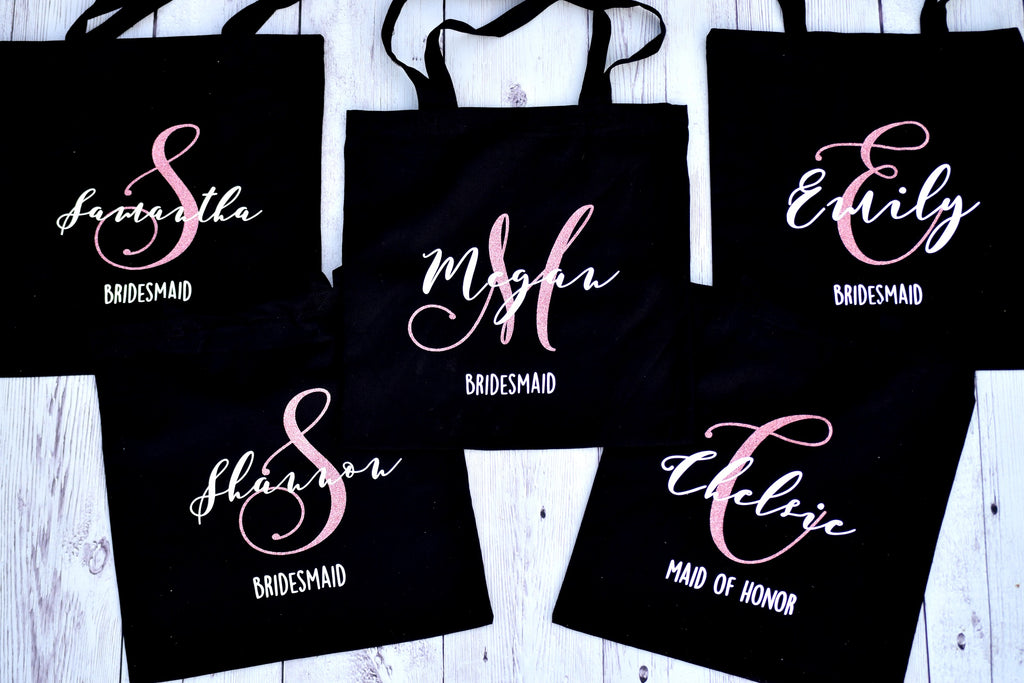 personalized bride tote bag