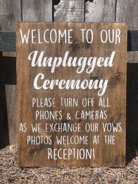 wedding signs unplugged ceremony