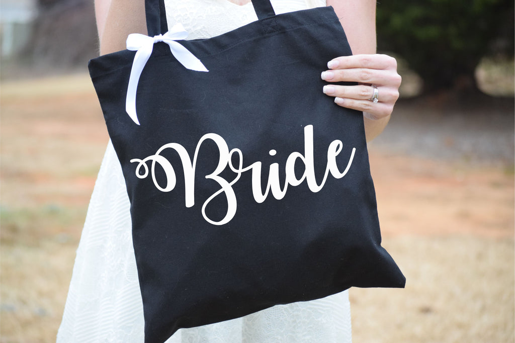 personalized bride tote bag