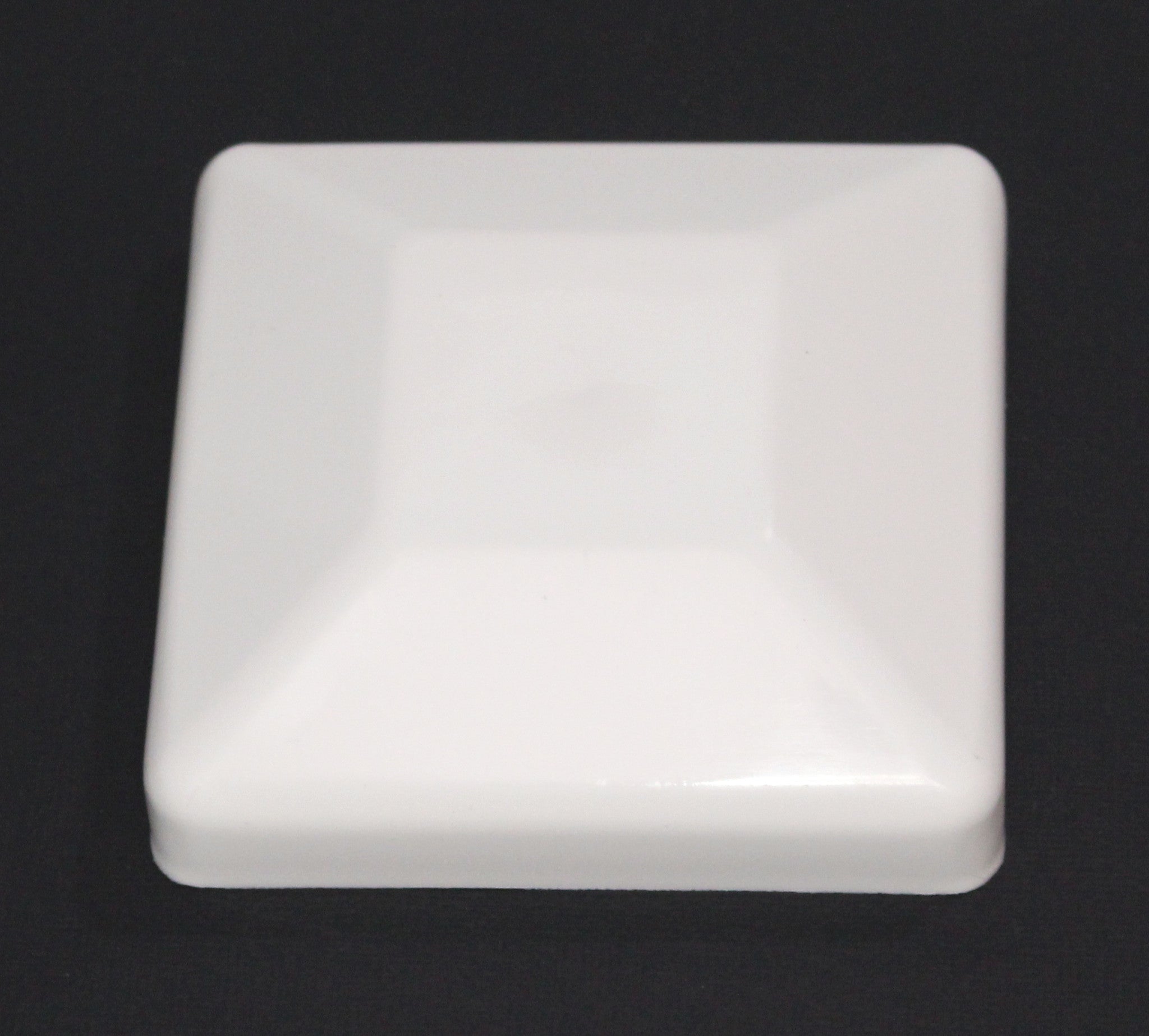 4x4 Nominal (3-5/8"x 3-5/8") White Plastic Fence Post Caps with a smooth flat top