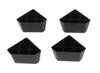 4 Pack Of BLACK Plastic Furniture Triangle Corner Legs - Sofa Couch Chair