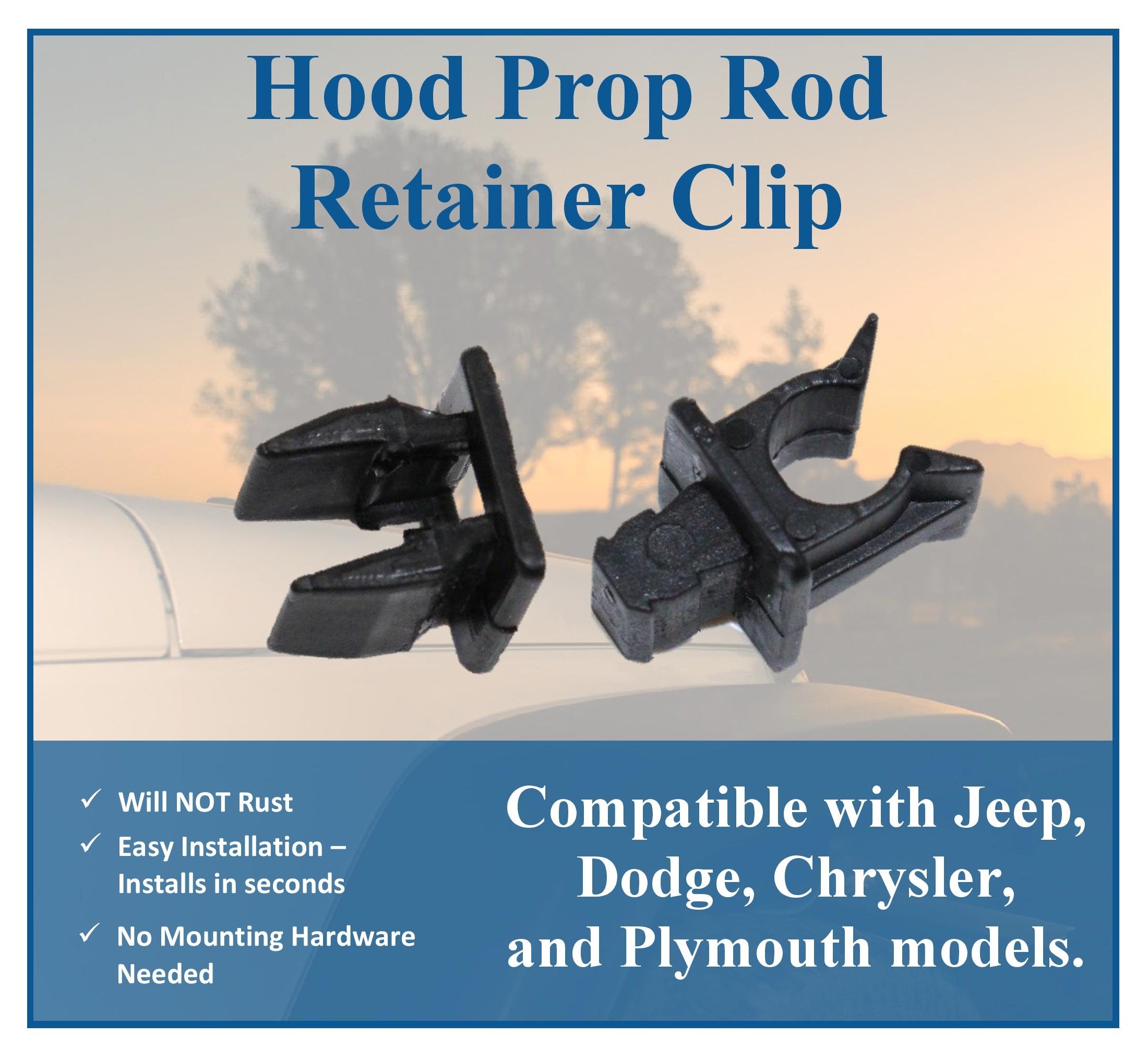 Aftermarket Hood Prop Rod Retainer Clip # J4007456 for Jeep Wrangler Y –  JSP Manufacturing