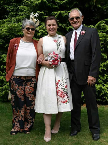 How well did the paper flowers match the dress