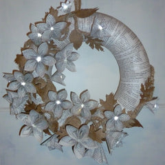 Book page door wreath