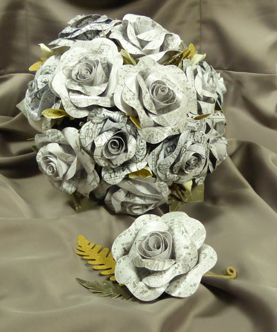 Black & white map bouquet