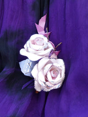 Paper rose corsage