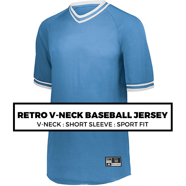 retro v neck baseball jersey