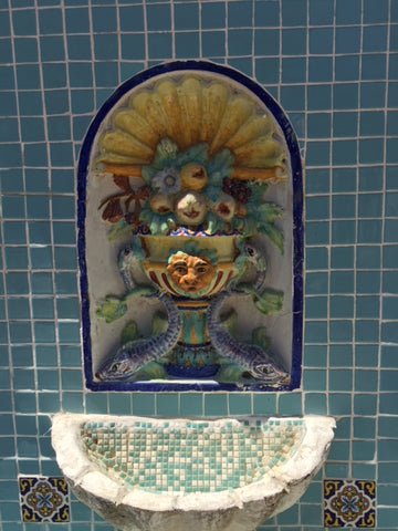 Fontaine de tuiles du milieu du siècle, Virtual California Vintage Tile Gallery de Vintporium, South 16th San Jose California