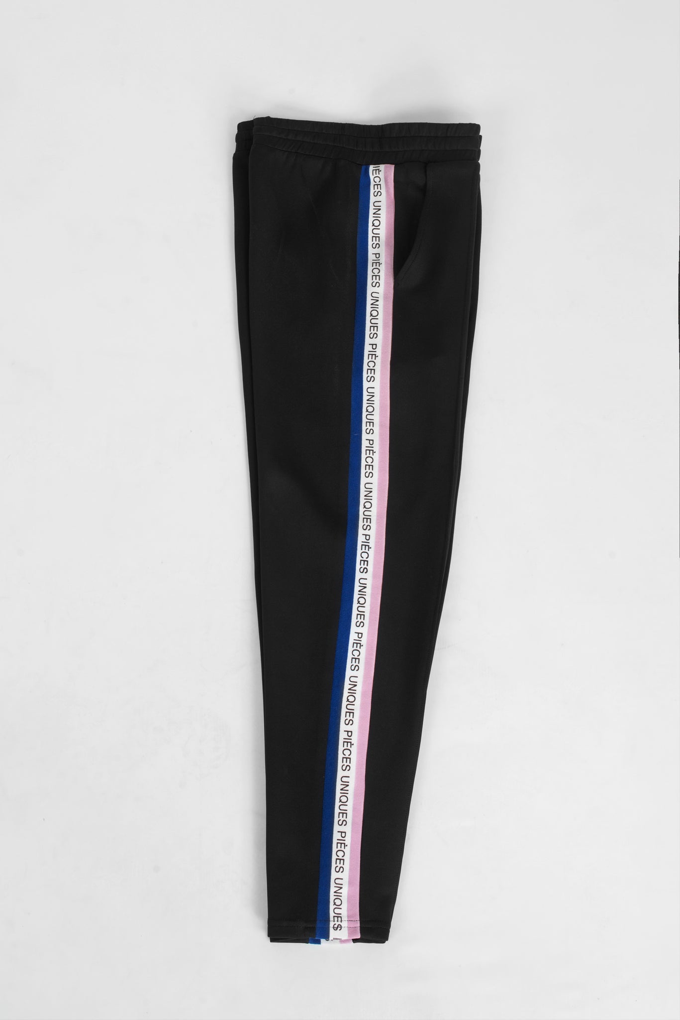 Black jogger pants tricolor tape – Pièces Uniques