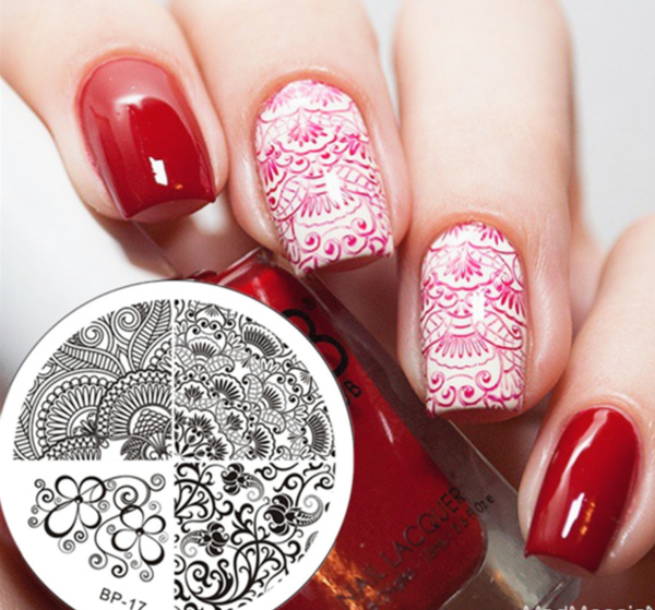 Elegant Flower Nail Art Stamp Template Bp17 17262 Nilisa Beauty
