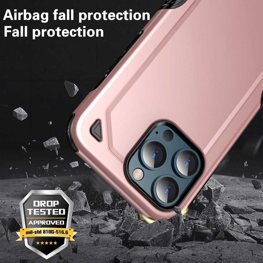 Shockproof Rugged Armor Protective iPhone 13 Pro Case - Silver