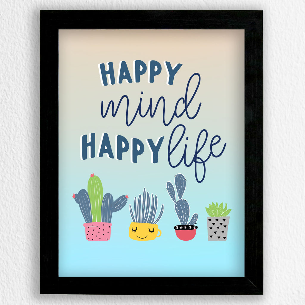 Type7 | Buy Happy Mind Happy Life Large Art Frame Online – Type7 ...