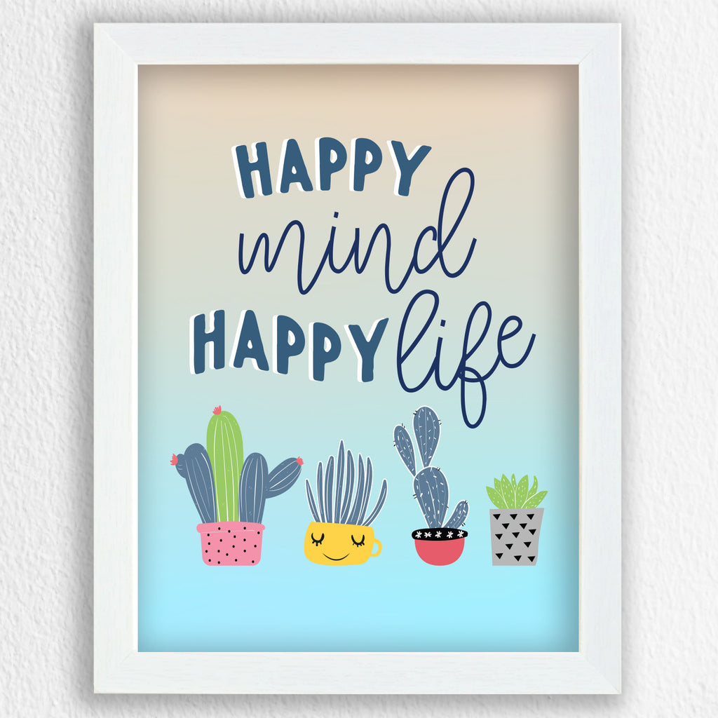 Type7 | Buy Happy Mind Happy Life Large Art Frame Online – Type7 ...