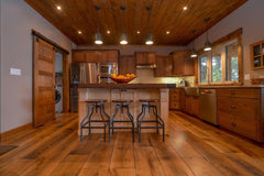 Hardwood flooring in a two toned finish