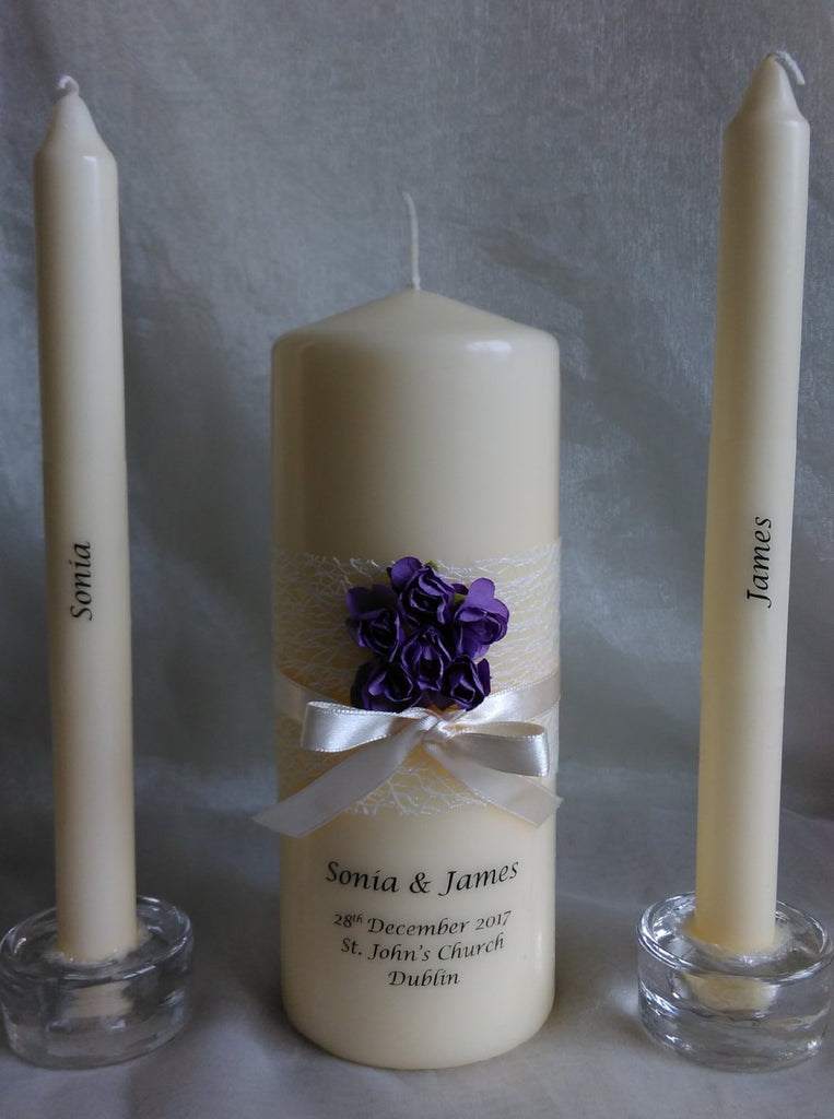 purple unity candles