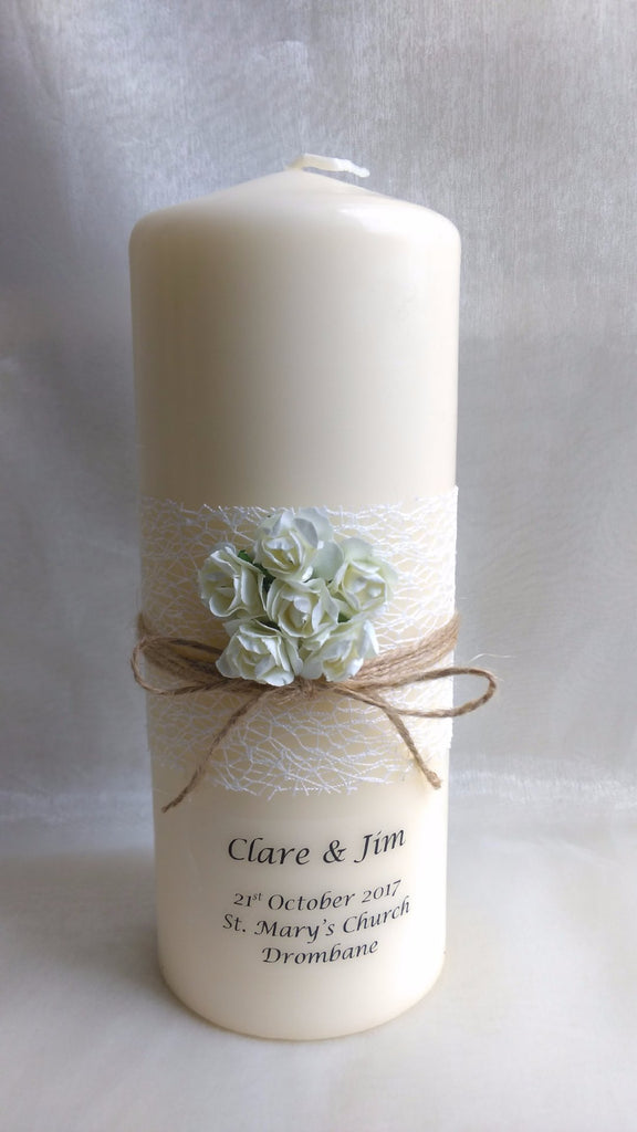 personalised wedding candles