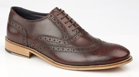 Roamers Oxblood Leather Brogue Shoe | eBay