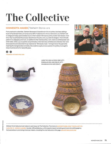 Midwest Home January | February 2021 | The Collective | Minnesota Maker | Tokheim Stoneware