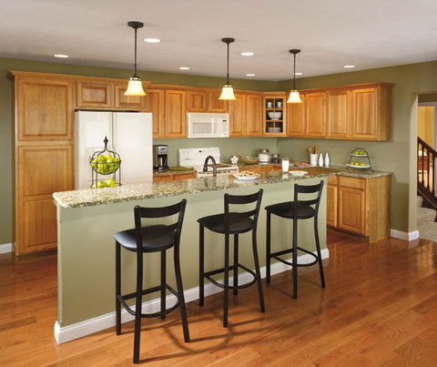 Aristokraft Hickory Pioneer Kitchen Cabinets with Wheat finish