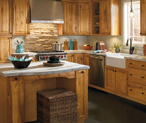 Country Sink Base shown with Aristokraft Dryden Kitchen Cabinets