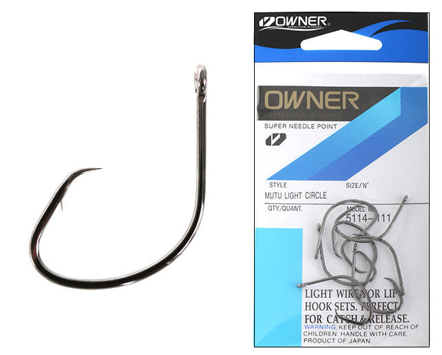 Owner Mutu Light Circle Hook Pocket Pack - Size 6/0, 3 pcs – Fishing ...