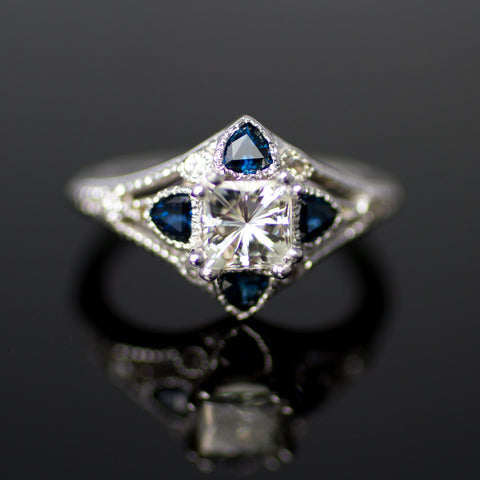 The Compass Moissanite Engagement Ring