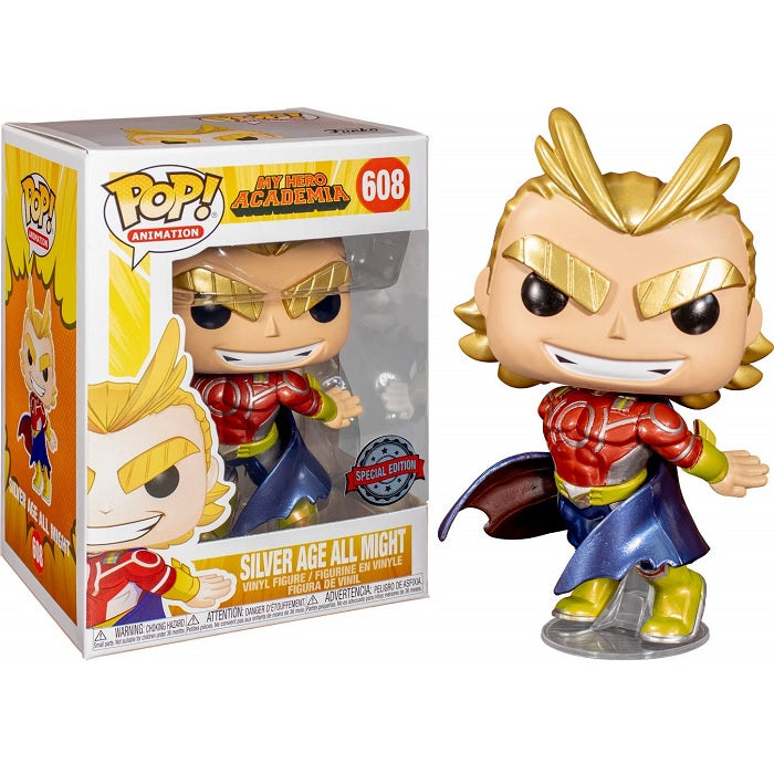 Metallic Funko Pop 608 Special Edition Figure W Case Silver Age All Might Pinbacks Bobbles Lunchboxes Newsbreathe Bobbleheads Nodders