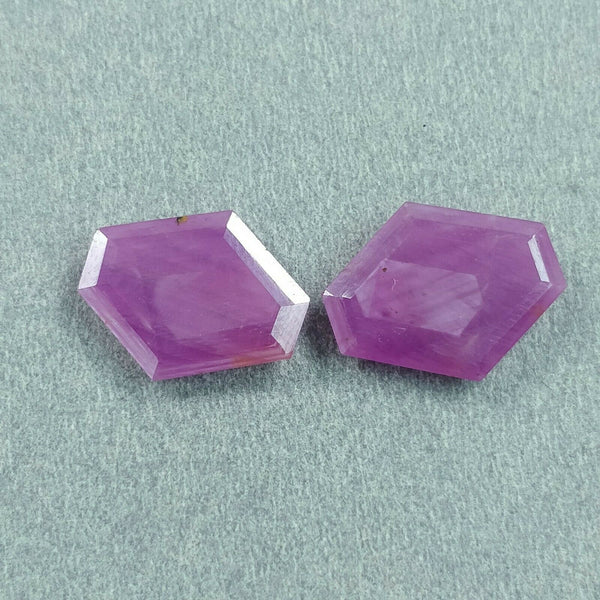 13.00cts Natural Untreated Raspberry Sheen PINK SAPPHIRE Gemstone September Birthstone Hexagon Shape Normal Cut 15*13mm Pair For Earring