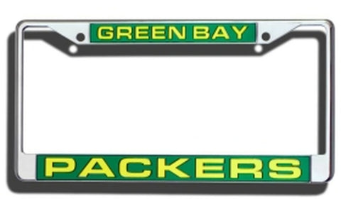 Green Bay Packers License Plate Frame Laser Cut Chrome
