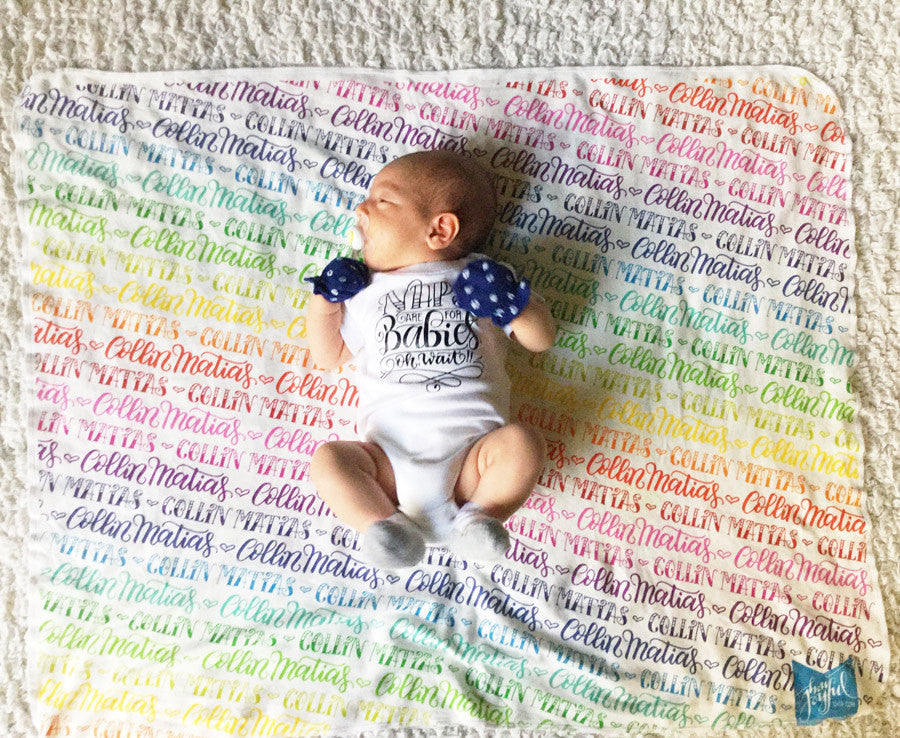 rainbow birth announcements