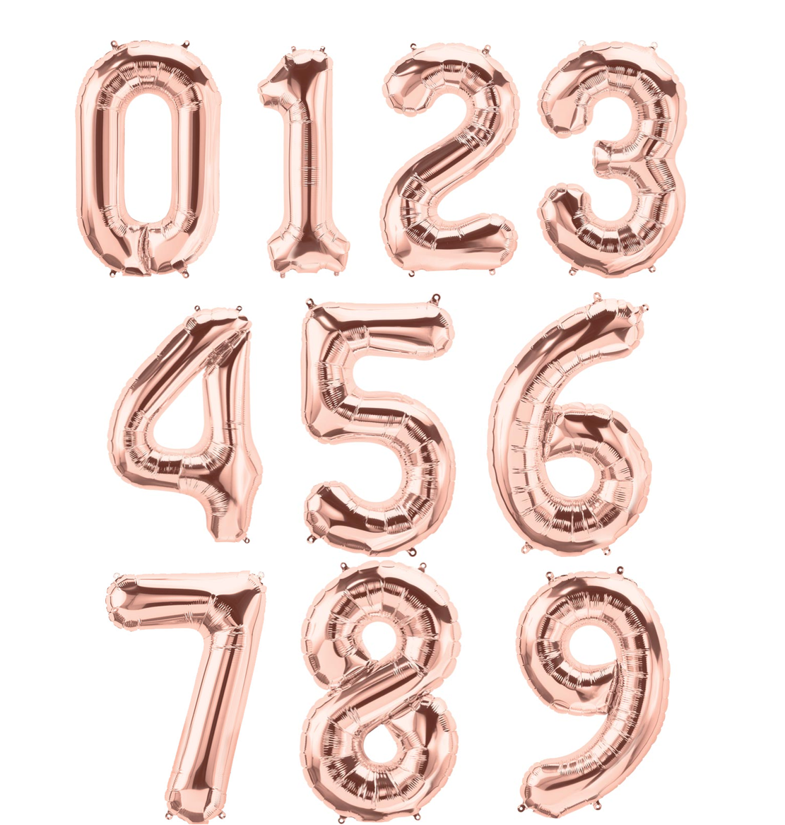 rose gold foil number balloons