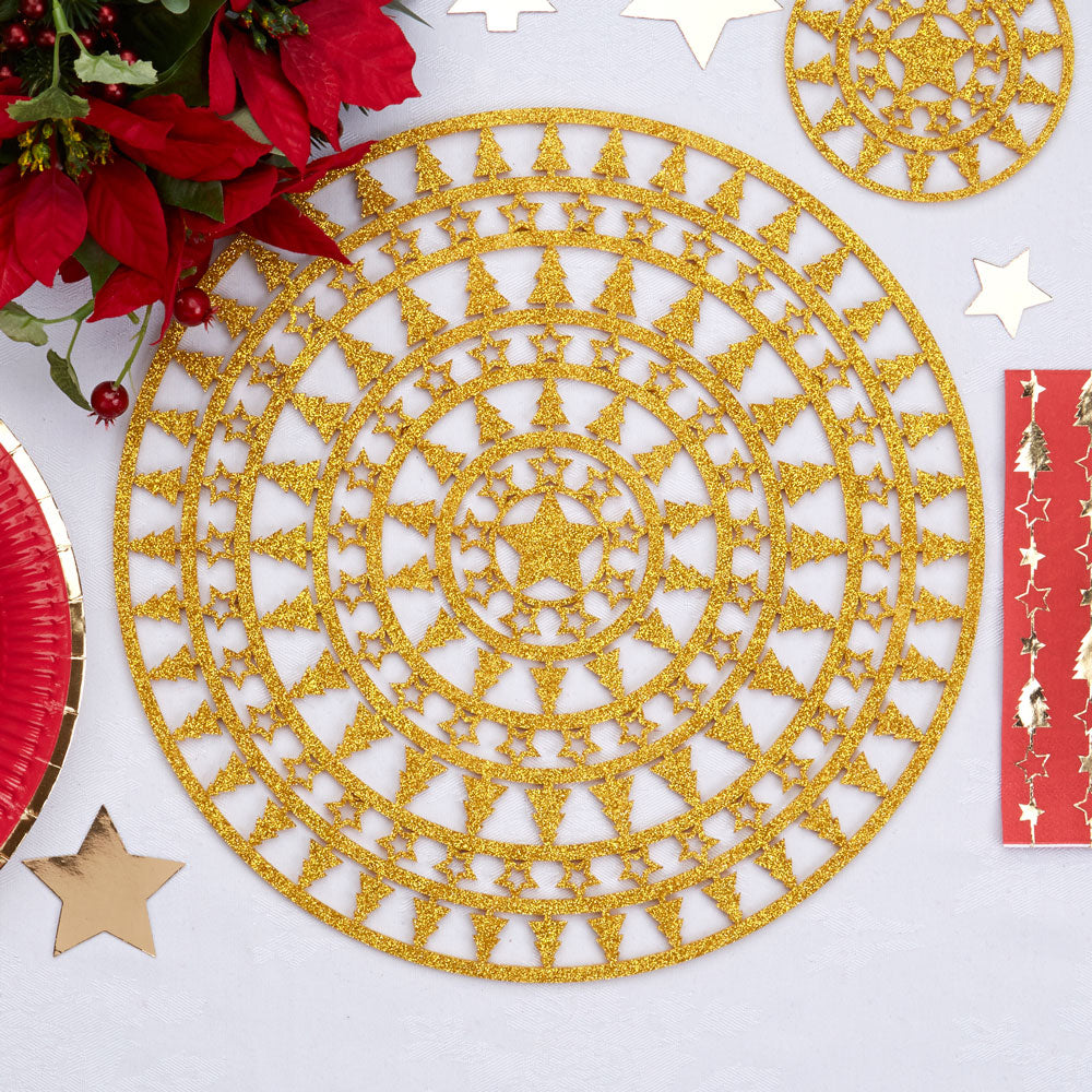 Gold Glitter Christmas Place Mats Felt The Party Postman