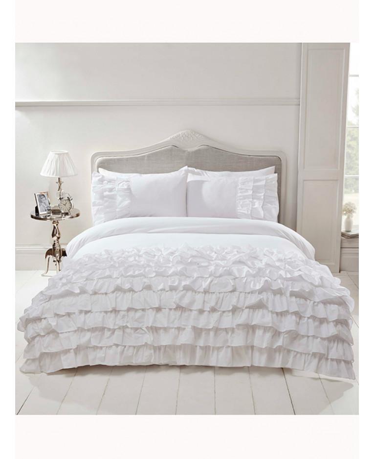 Flamenco Ruffle White Duvet Cover And Pillowcase Set Ruffle