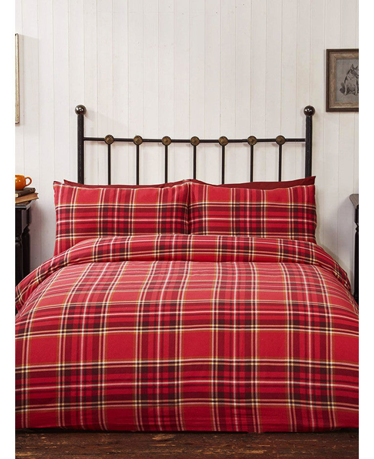 Red Tartan Brushed Cotton Red Patterned Bedding Toys And Parties