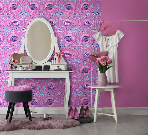 Alice Tea Rose Olenka Design Wallpaper and Bubble Gum Eco Paint