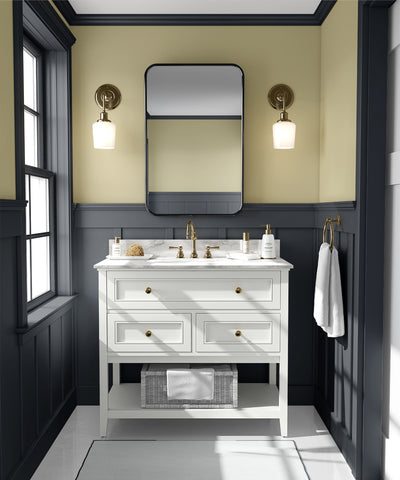 Wild Honey and Roosters Blue Bathroom Image