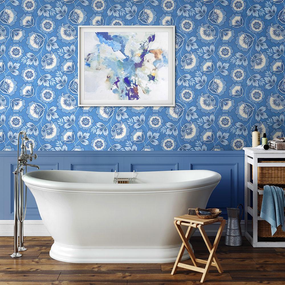 Neva Blue Wallpaper | Olenka Design