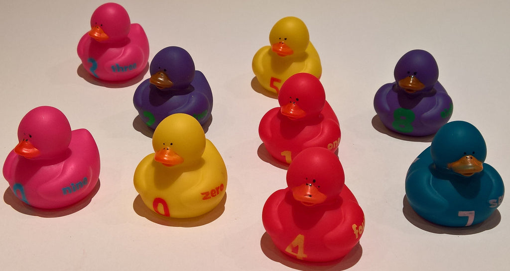 numbered rubber ducks