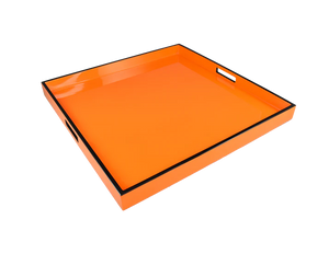 Orange with Black Trim - 22" Square Tray - Days of Eid