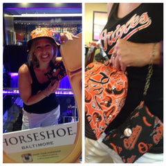 Kelly takes her Switch Wristlet to the Orioles game and to the casino!