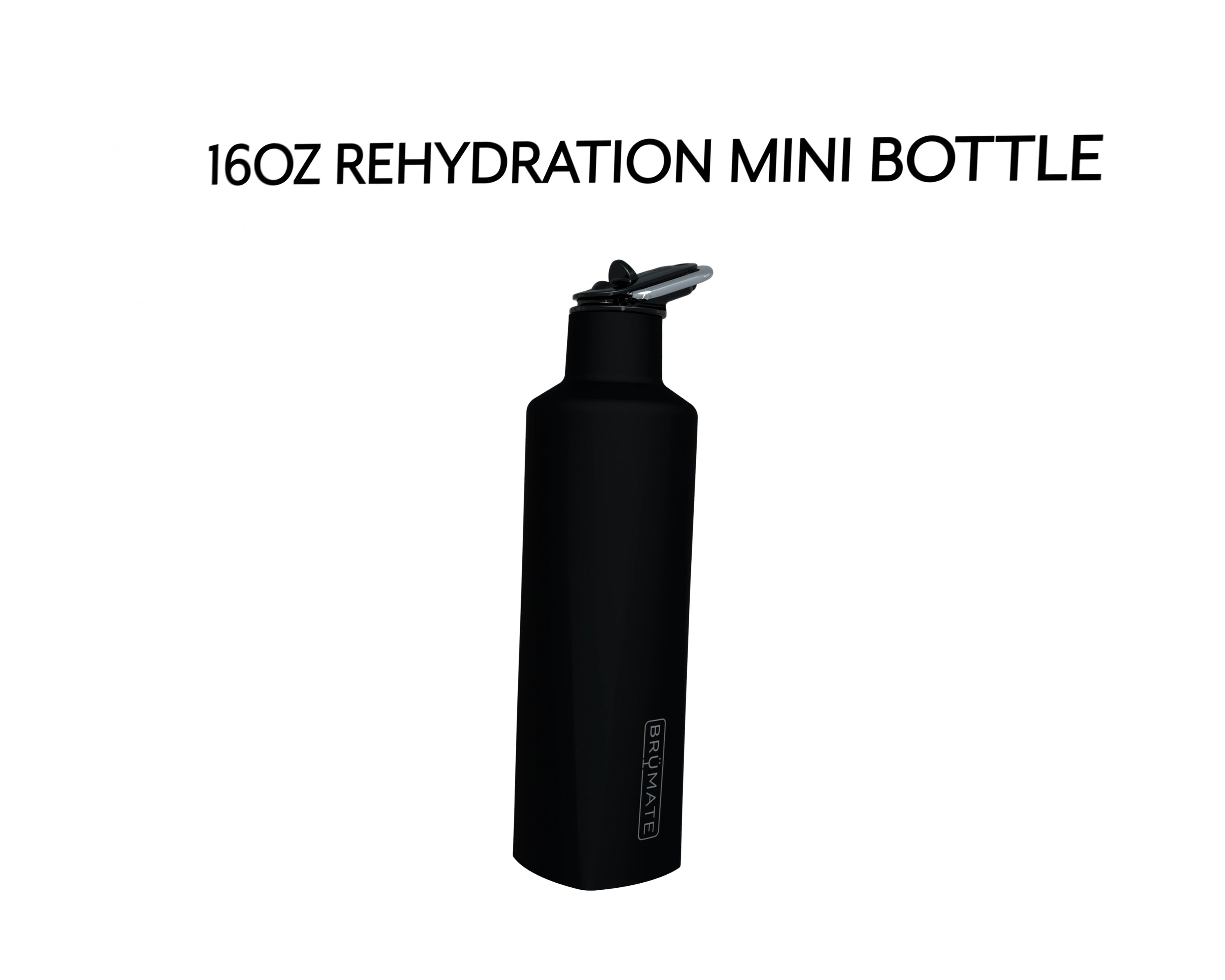 Brumate Rehydration Mini Black 16oz Stainless Steel Water Bottle